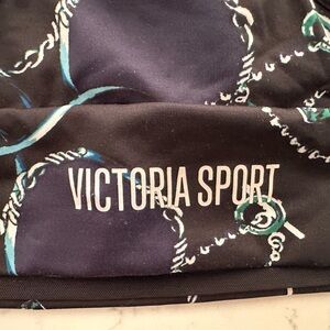 Victoria's Secret Black Sports Bra with Teal Chain Print - SMALL